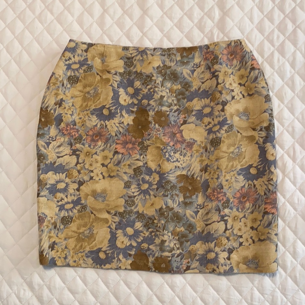 Linen Blend Floral Mini Skirt - The Limited